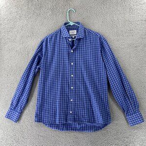 Ledbury Button Up Shirt Mens Large Gingham Check Slim Fit‎ Long Sleeve Flannel